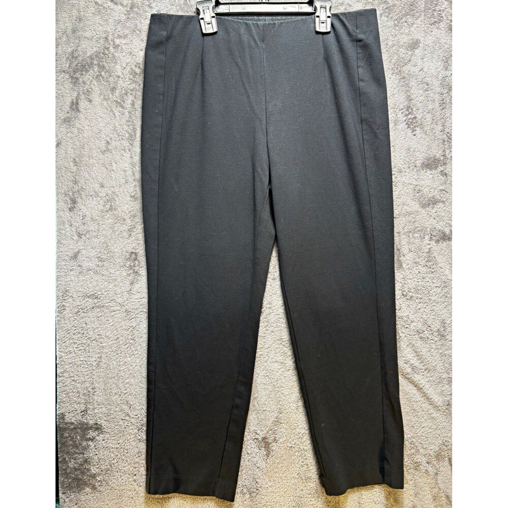 J. Jill Black Ponte Dress Pants Womens M Pull On Stretch Straight Leg